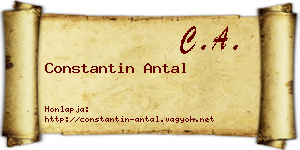 Constantin Antal névjegykártya